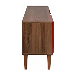 ТВ-тумба красная из массива бука с 2-мя дверками и ящиком Wenge Light варинант исполнения - 3 | Loft Concept в Новосибирске