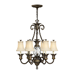 Люстра с 7-ю кремовыми текстильными абажурами Hinkley варинант исполнения - 7 | Loft Concept в Новосибирске