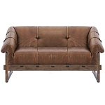 Двухместный диван Duncan винтажная коричневая кожа варинант исполнения - 1 | Loft Concept в Новосибирске