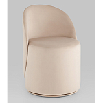 Пуф Loreen со спинкой вращающийся велюр молочный варинант исполнения - 1 | Loft Concept в Новосибирске