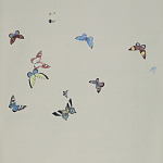 Обои ручная роспись Butterflies Icarus on Rose Shadow metallic silk варинант исполнения - 2 | Loft Concept в Новосибирске