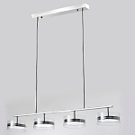 Люстра светодиодная с 4-мя круглыми прозрачными плафонами цилиндрической формы из акрила и стекла с пультом для регулировки света Glass Lamp Chromium варинант исполнения - 4 | Loft Concept в Новосибирске