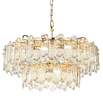 Люстра подвесная двухъярусная с хрустальными овальными подвесками Harmonica варинант исполнения - 1 | Loft Concept в Новосибирске