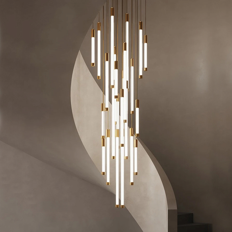 Люстра в современном стиле с 30-ю каскадными светодиодными лампами Golden LED Rain Золотой Белый Люстра в современном стиле с 30-ю каскадными светодиодными лампами Golden LED Rain Золотой Белый в Новосибирске | Loft Concept