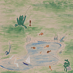 Обои ручная роспись Promenade Special Colourway on pink painted Xuan paper варинант исполнения - 2 | Loft Concept в Новосибирске