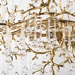 Подвесная люстра в виде ветвей деревьев золотого цвета с прозрачными подвесками-каплями 10 и 14 ламп Droplet Chandelier варинант исполнения - 5 | Loft Concept в Новосибирске