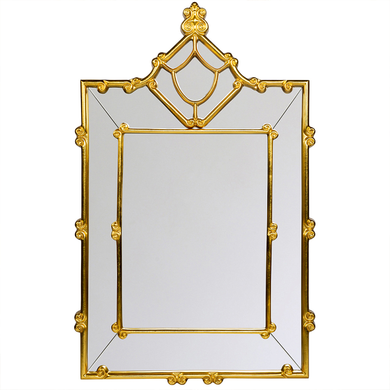 Зеркало прямоугольное Golden Classic Ornament Mirror Золотой в Новосибирске | Loft Concept 