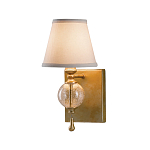 Бра со стеклянным шарообразным декором с пузырьками и бежевым абажуром Feiss варинант исполнения - 1 | Loft Concept в Новосибирске