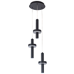 Каскадный светильник с 3-мя плафонами Flos Black Metal Acrylic Trio Hanging Lamp варинант исполнения - 1 | Loft Concept в Новосибирске