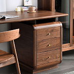 Стол рабочий округлой формы с 3-мя ящиками  Working Moonnut Table варинант исполнения - 7 | Loft Concept в Новосибирске