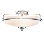 Потолочный светильник со стеклянным плафоном на изогнутых кронштейнах Quoizel  варинант исполнения - 7 | Loft Concept в Новосибирске