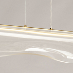 Люстра линейная с прозрачным волнообразным плафоном Wave Line варинант исполнения - 10 | Loft Concept в Новосибирске