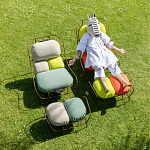 Дизайнерское разноцветное кресло на металлическом каркасе с подставкой для ног Poltronova Plasma Armchair варинант исполнения - 11 | Loft Concept в Новосибирске