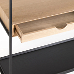 Металлический стеллаж с деревянными полками и ящиками Menzie Metal Wood Rack варинант исполнения - 3 | Loft Concept в Новосибирске