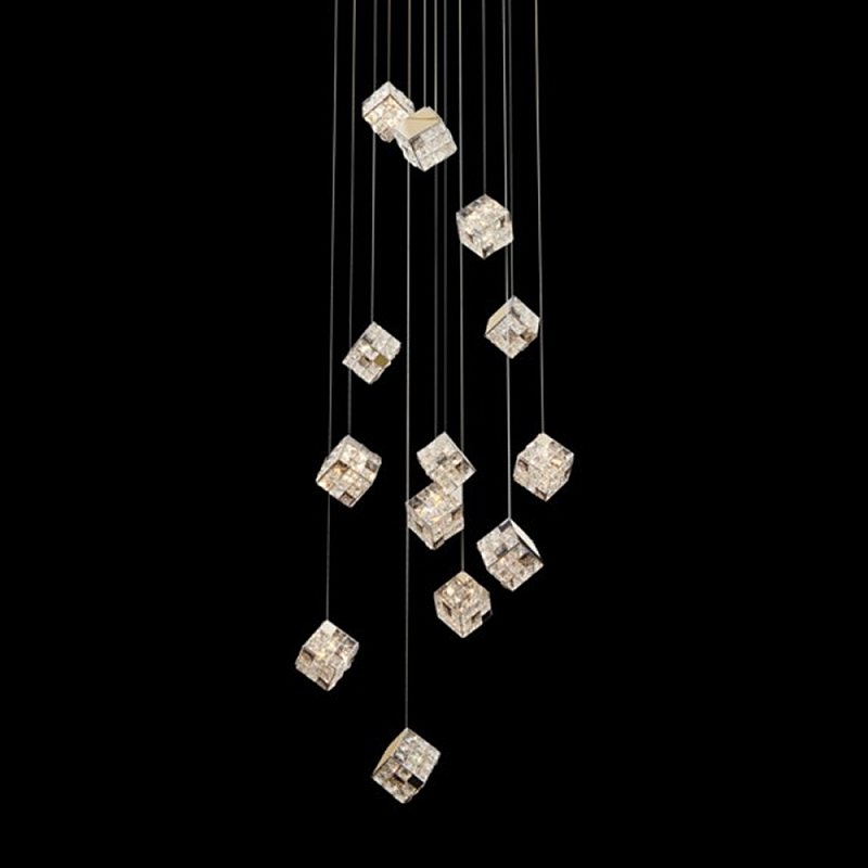 Люстра каскадная с мозаичным хрустальным оформлением Sparks of Crystal Прозрачный Хром Золотой Люстра каскадная с мозаичным хрустальным оформлением Sparks of Crystal Прозрачный Хром Золотой в Новосибирске | Loft Concept