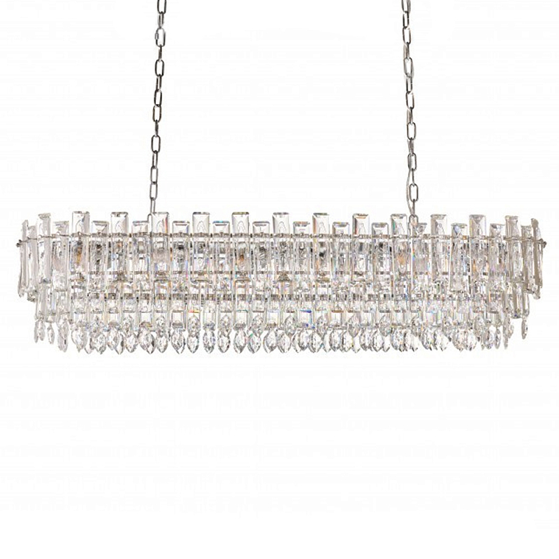 Люстра овальная с хрустальными подвесками Gorgeous Crystal Light Хром Прозрачный Золотой Люстра овальная с хрустальными подвесками Gorgeous Crystal Light Хром Прозрачный Золотой в Новосибирске | Loft Concept