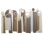 Настенный декор с бахромой белого и бежевого цвета Abstraction I варинант исполнения - 3 | Loft Concept в Новосибирске