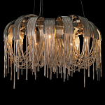 Люстра подвесная круглая с изогнутыми металлическими дугами и ниспадающими цепочками 65 см Atlantis Chain варинант исполнения - 14 | Loft Concept в Новосибирске