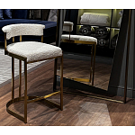 Стул барный букле бежевый с каркасом цвета матовое золото Tactility варинант исполнения - 5 | Loft Concept в Новосибирске