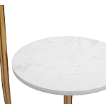 Торшер с мраморным столиком и золотым плафоном Ezio Floor Lamp варинант исполнения - 2 | Loft Concept в Новосибирске