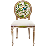 Стул бежевый из натурального бука с изображением птиц и цветов Blooming White Magnolias варинант исполнения - 1 | Loft Concept в Новосибирске
