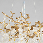 Люстра подвесная золотого цвета с декоративными ветвями и прозрачными рельефными подвесками FAIRYTREE Light варинант исполнения - 7 | Loft Concept в Новосибирске