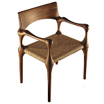 Стул из Ореха с плетеным сидением Kronos Dining Chair Brown варинант исполнения - 1 | Loft Concept в Новосибирске