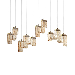 Подвесной светильник линейный с плафонами волнистой формы из фактурного стекла Big Wave варинант исполнения - 7 | Loft Concept в Новосибирске