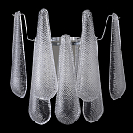 Бра с подвесками из рифленного стекла в форме капель на основании цвета хром Textured Glass варинант исполнения - 2 | Loft Concept в Новосибирске