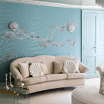 Обои с вышивкой ручной работы Amami Waves Moonbeam colourway on silk moire варинант исполнения - 1 | Loft Concept в Новосибирске