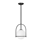 Подвесной светильник с белым плафоном в форме шара в арочной подвеске Hinkley варинант исполнения - 1 | Loft Concept в Новосибирске