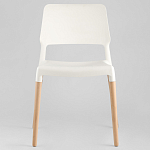 Пластиковый стул на ножках из массива бука Ferret White варинант исполнения - 3 | Loft Concept в Новосибирске