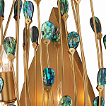 Бра настенное золотое с декором из бирюзовых элементов Peacock Tail варинант исполнения - 1 | Loft Concept в Новосибирске