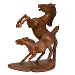 Статуэтка из дерева в виде лошадей Scowns варинант исполнения - 1 | Loft Concept в Новосибирске