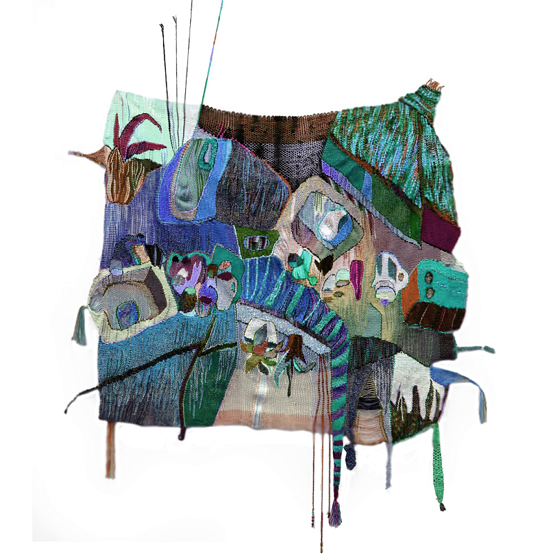 Панно гобелен яркие Пространство-Время TimeSpace Blue Синий в Новосибирске | Loft Concept 