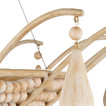 Люстра из деревянных бусин с подвесками в виде капель Wooden Beads варинант исполнения - 3 | Loft Concept в Новосибирске