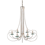 Люстра серебряного цвета с изогнутыми элементами каркаса Twisted Iron Chandelier варинант исполнения - 1 | Loft Concept в Новосибирске