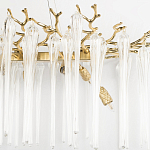 Люстра подвесная прямоугольная с бронзовыми акцентами и прозрачными стеклянными каплями Droplet Chandelier варинант исполнения - 5 | Loft Concept в Новосибирске