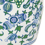 Ваза с зелено-голубым цветочным узором на белом фоне 61 см Blue & White Ornament варинант исполнения - 2 | Loft Concept в Новосибирске