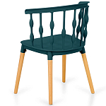 Пластиковый стул на ножках из массива бука Ferret Spiral Green варинант исполнения - 6 | Loft Concept в Новосибирске