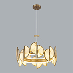 Люстра круглая с полукруглыми плафонами из искусственного алебастра в бронзовой оправе Marbella варинант исполнения - 6 | Loft Concept в Новосибирске