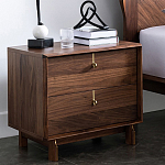 Прикроватный деревянный столик с ящиками Moon Walnut Furniture варинант исполнения - 1 | Loft Concept в Новосибирске