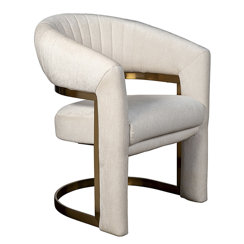 Полукресло Valbonne Chair cream velour Кремовый Золотой в Новосибирске | Loft Concept 