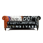 Диван Честерфильд граффити graffiti Orange Sofa натуральная кожа варинант исполнения - 3 | Loft Concept в Новосибирске