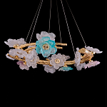 Люстра круглая на золотом каркасе с цветочным декором Miscellaneous herbs варинант исполнения - 2 | Loft Concept в Новосибирске