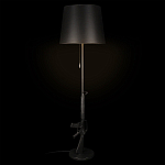 Торшер с черным абажуром и оригинальной ножкой в форме автомата Flos варинант исполнения - 1 | Loft Concept в Новосибирске