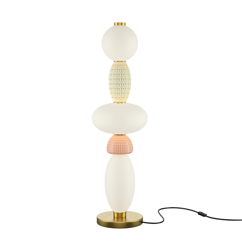 Настольный светильник Adore 3000К 23Вт Белый Бежевый Розовый Латунь в Новосибирске | Loft Concept 