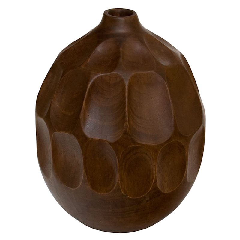 Ваза деревянная Brown Vase of Thailand 1 Коричневый в Новосибирске | Loft Concept 