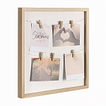 Рамка для фото с подсветкой c 6-ю деревянными прищепками в комплекте Photo Backlight варинант исполнения - 1 | Loft Concept в Новосибирске