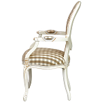 Стул с подлокотниками и круглой спинкой  Checkered Upholstery Chair обивка в клетку варинант исполнения - 3 | Loft Concept в Новосибирске